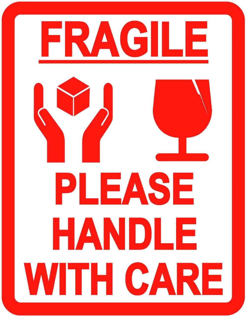 500pcs/lot FRAGILE PLEASE HANDLE WITH CARE self-adhesive Shipping Label Sticker, Item No.SS34