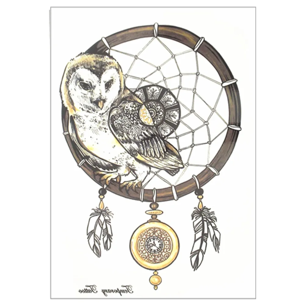 SHNAPIGN китайская Сова временная татуировка боди-арт вспышка Татуировка наклейка s