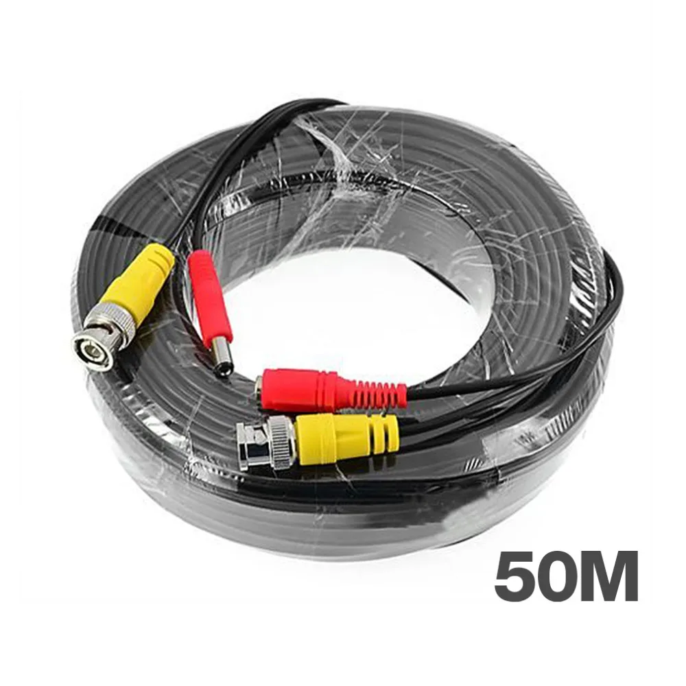 

Tmezon BNC Video Power Coaxial Cable 50m 165FT Work for Analog AHD TVI CVI Security Surveillance Camera CCTV Accessories