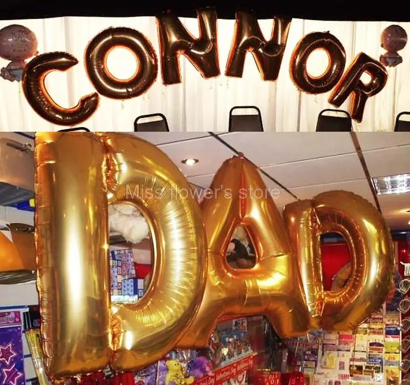 Huge 40 Inch Gold 26 Letters A-Z Foil Balloons Wedding Birthday Party Festival Decoration Supplies | Дом и сад