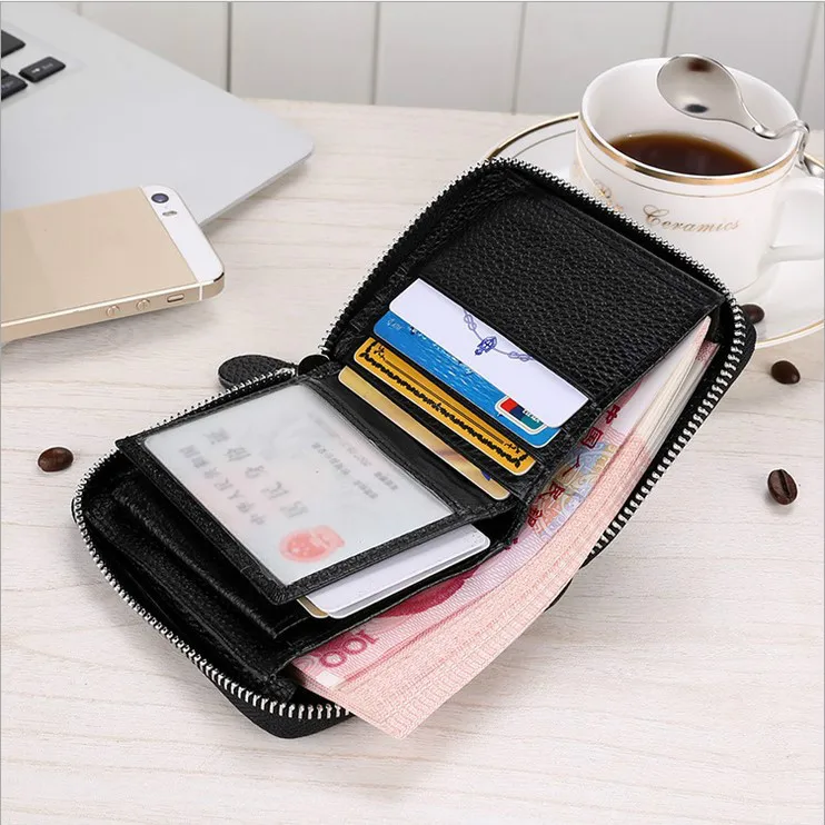 2018 Luxury Real Cow Genuine Leather Men's Retro Fashion Zipper Wallet Cowhide High Capacity Vintage Business Pocket Purse | Багаж и