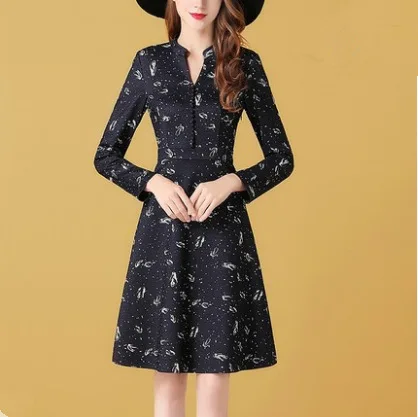 Модные осенне зимние платья с длинными рукавами Vestidos De Mujer Tallas Grandes Платье