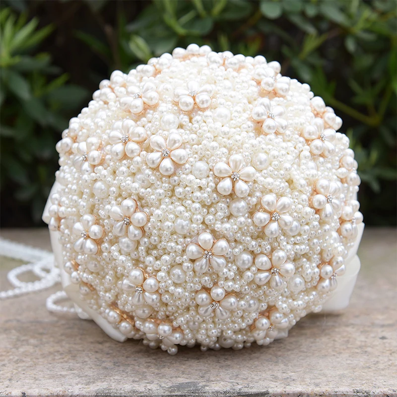 Yanstar Wedding Bouquet Pearl Bridal Handmade Ivory Bouquets For Accessories De Mariage 35WB306 | Свадьбы и торжества