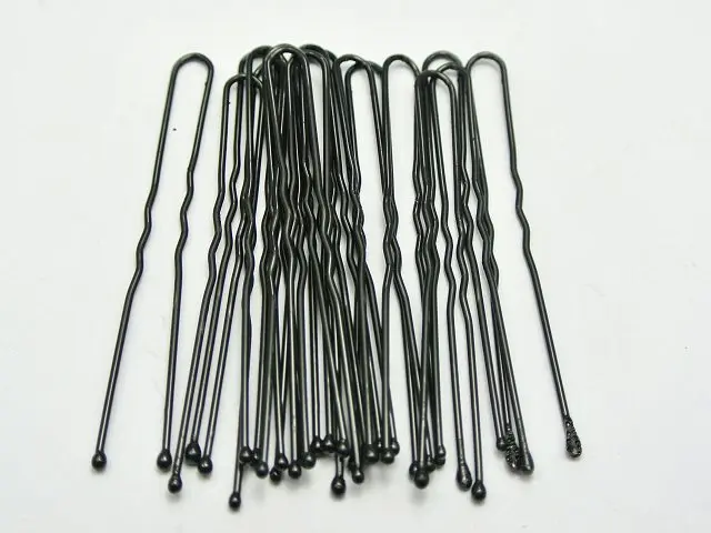 

100 Black Wavy U Comb Bobby Pins Grips Hair Barrette Clip 60mm