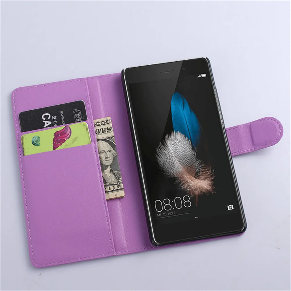 Модный чехол книжка из искусственной кожи личи для Huawei P8 lite P8lite ALE L04 L21 с