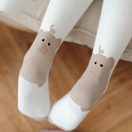 White FENNASI Women's Warm Winter Tights Cartoon Pig Thick Warm Sexy Pantyhose Women Lingerie Compression Cute Cotton Pantyhose - Цвет: White