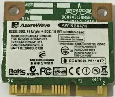 Беспроводная Wi Fi карта Broadcom Bcm94313HMGB BCM4313 Half Mini Pci e 150 Мбит/с Bluetooth4.0|wireless wifi card|wifi