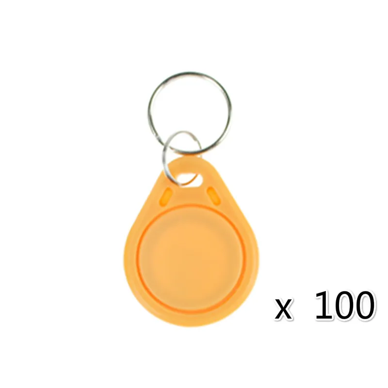 Цвет: желтый 100 шт. брелки RFID NFC тег смарт-ключа карты RFID Контроль доступа брелки близость 13,56 МГц MF Классический 1k IC S50 жетон чтение - Цвет: Цвет: желтый