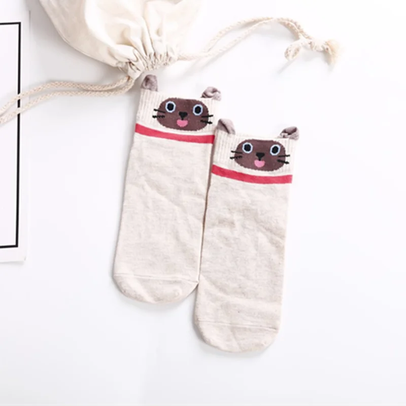 352 Новые модные милые животные женские хлопковые носки Kawaii летние короткие носки тапочки Для женщин Повседневное мягкие забавная лодка носки - Цвет: 352
