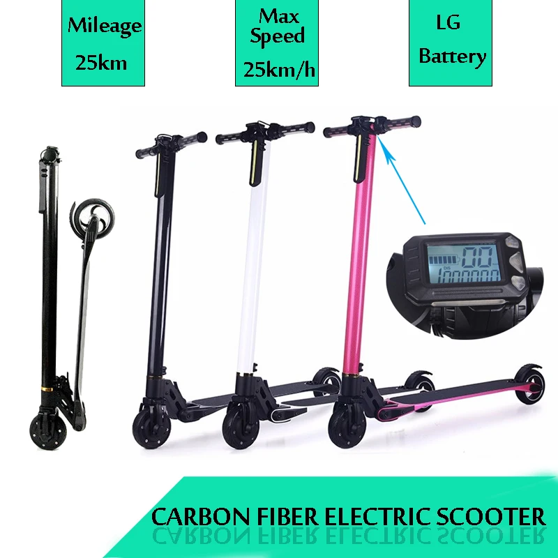 Portable Mini Foldable Smart Carbon Scooter Electric Skateboard Overboard Two Wheels Bike 8.8ah LG battery with Digital Screen | Спорт и