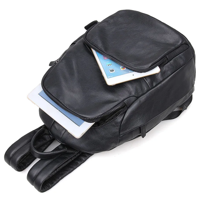 Новый Модный черный рюкзак Nesitu из натуральной кожи для мужчин и женщин мужские - Фото №1