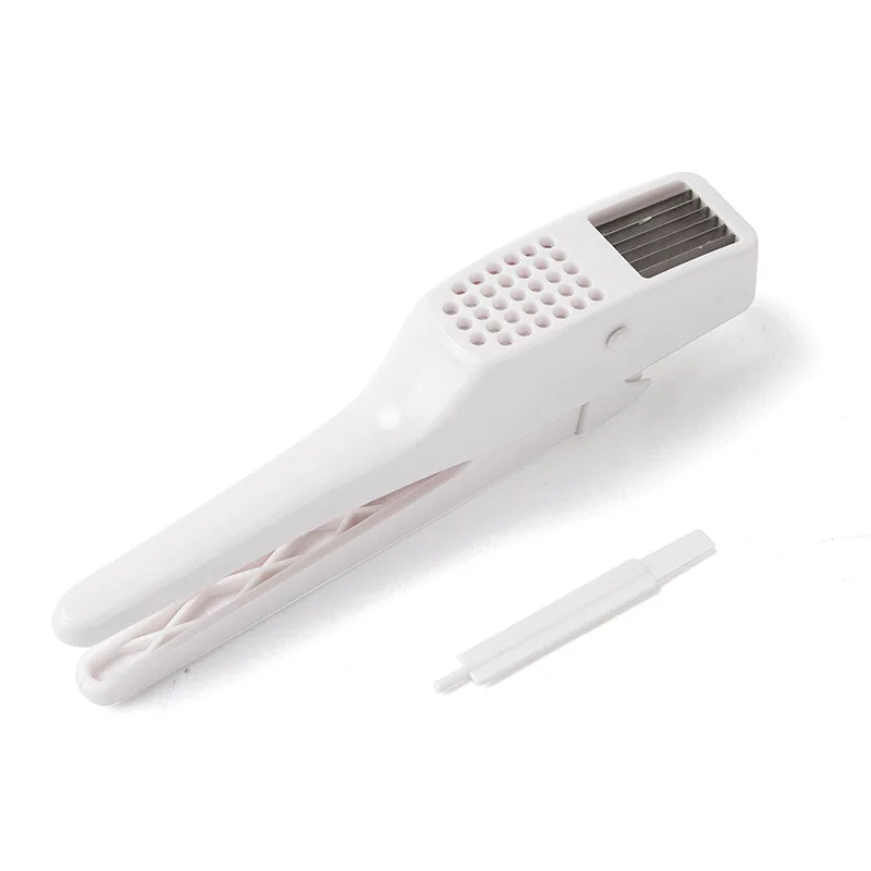 

FOURETAW 1 Pc Gray Pink Garlic Press Food Grade PP Ginge Crusher Garlic Presses Hand Press Garlic Ginger Presser Slicer Masher