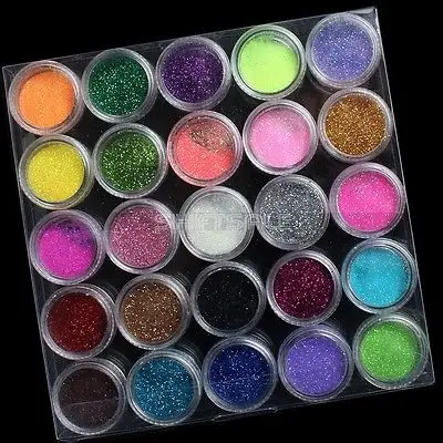 25 шт. разноцветные 3D Блестки для дизайна ногтей|glitter powder|powder dustglitter powder dust |