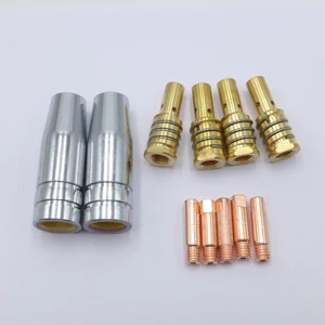 Комплект контактных наконечников MB 15AK MB15 15 AK, сопло с коротким наконечником, подходит для гофонарь Mig Gun