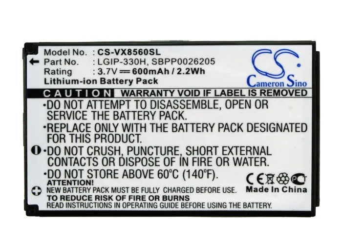 Аккумулятор Cameron Sino на 600 мА · ч SBPP0026205 для LG Chocolate 3 VX8560|cameron sino|cameron sino batterybatteries batteries