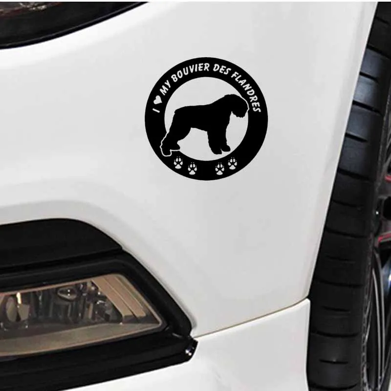 YJZT 15 см * виниловая модная Автомобильная наклейка с надписью I Love My bouвье Des flanders Dog