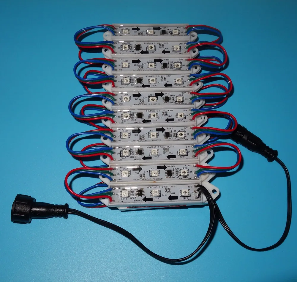 Умный светодиодный RGB модуль полный цвет пикселей IP68 0 72 Вт с хвостом 13 5 мм 20