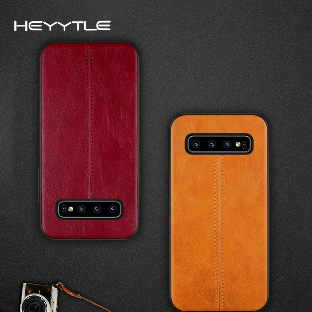 Роскошный кожаный деловой чехол для телефона Heyytle samsung S10 S9 S8 Plus S7 Edge ультратонкий