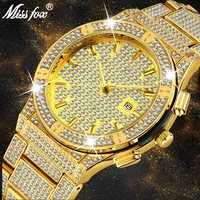 missfox role watch men luxury brand gold mens wristwatch clock carbon fiber calendar iced out classic quartz watch male clock