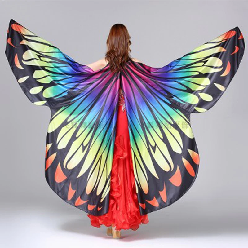 Новый 2018 стиль бабочки крылья для танца живота красочный реквизит сценического