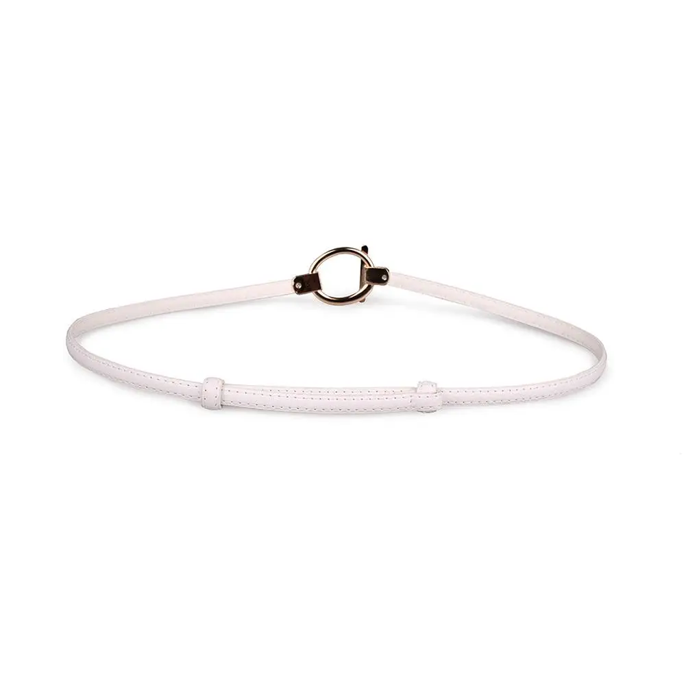 

New Style Thin Adjustable Belt Pu Leather Black Dress Students Women Waistbands Metal Buckle Belts Gifts