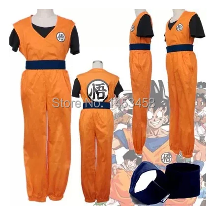 Бесплатная доставка костюм для косплея Dragon Ball Z GoKu модная одежда вечеринки 4 шт. XS S