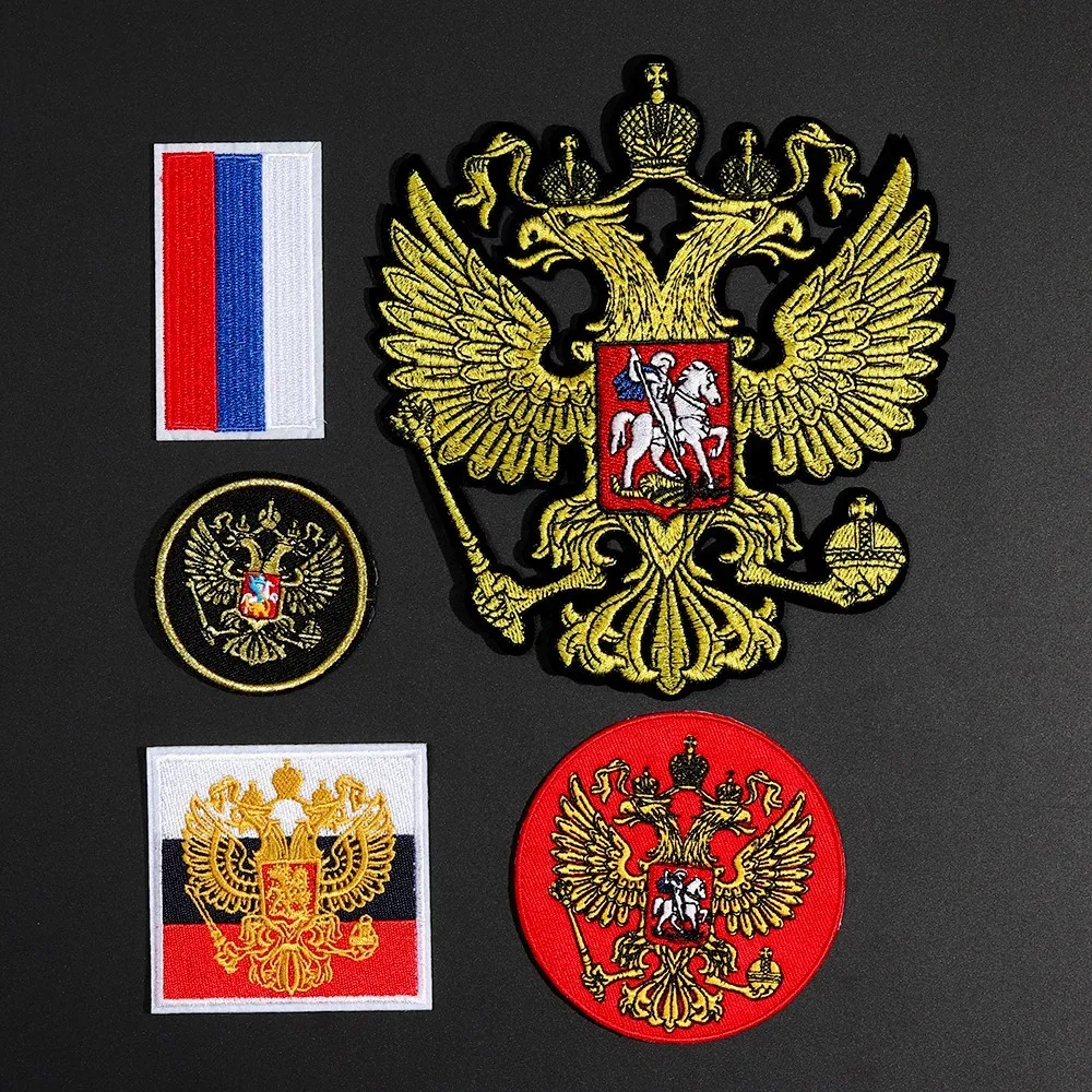 Фото Изящная вышивка, модель России, жилет на спине, мотоциклетная Байкерская модель с российским государственным гербом, Двойная модель №1