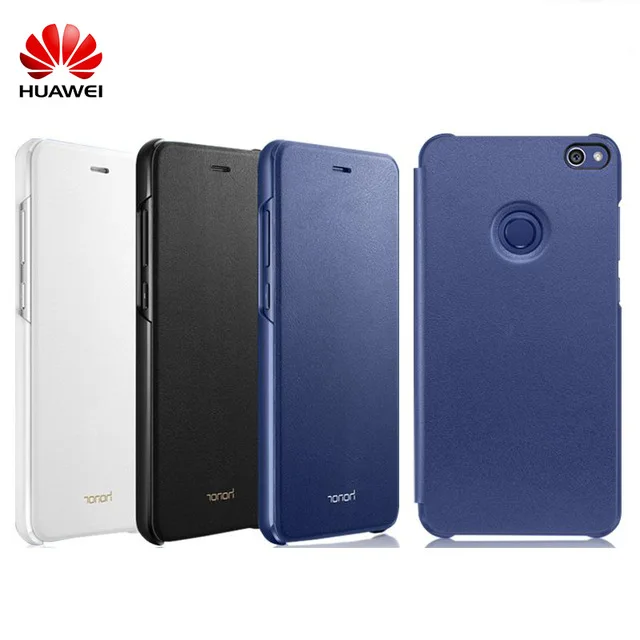 Кожаный чехол для huawei Honor 8 lite, защитный чехол с окошком для просмотра, умный чехол