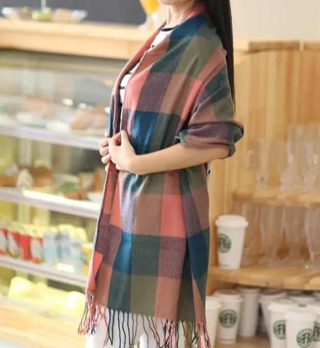 Зимний теплый шарф длинные шарфы акриловые кружева пашмины накидки женские плед