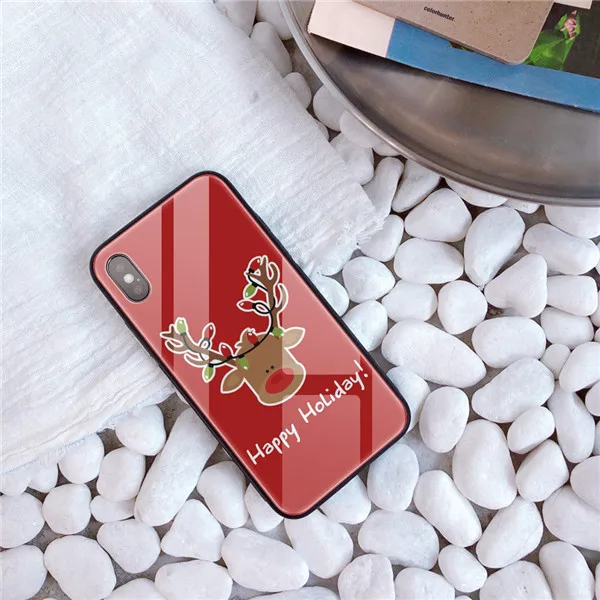 Заказной чехол из закаленного стекла для телефона iPhone XS 11 Pro MAX XR Рождество DIY чехол для iPhone 7 для телефона 8X6 s Plus зимний чехол - Цвет: 5292
