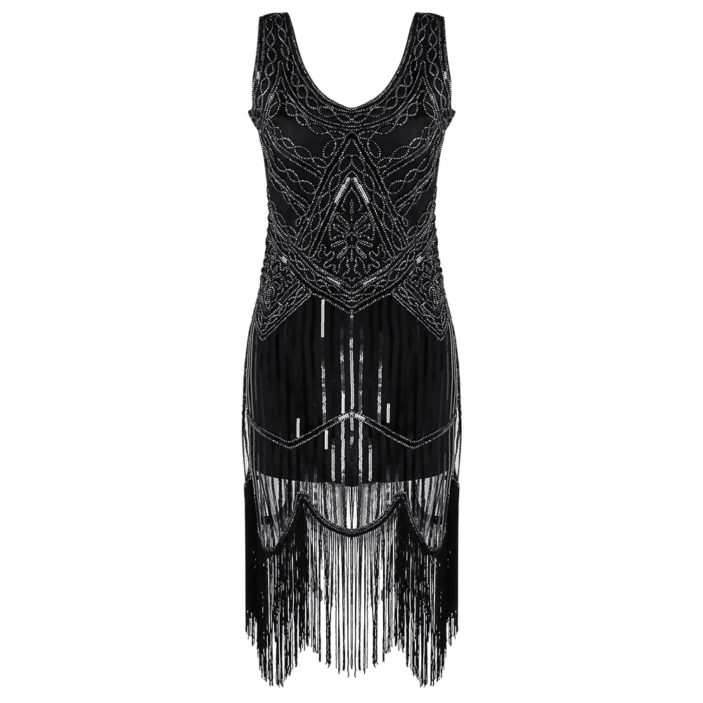 2018 летнее элегантное платье с блестками кисточками женское пикантные длинные