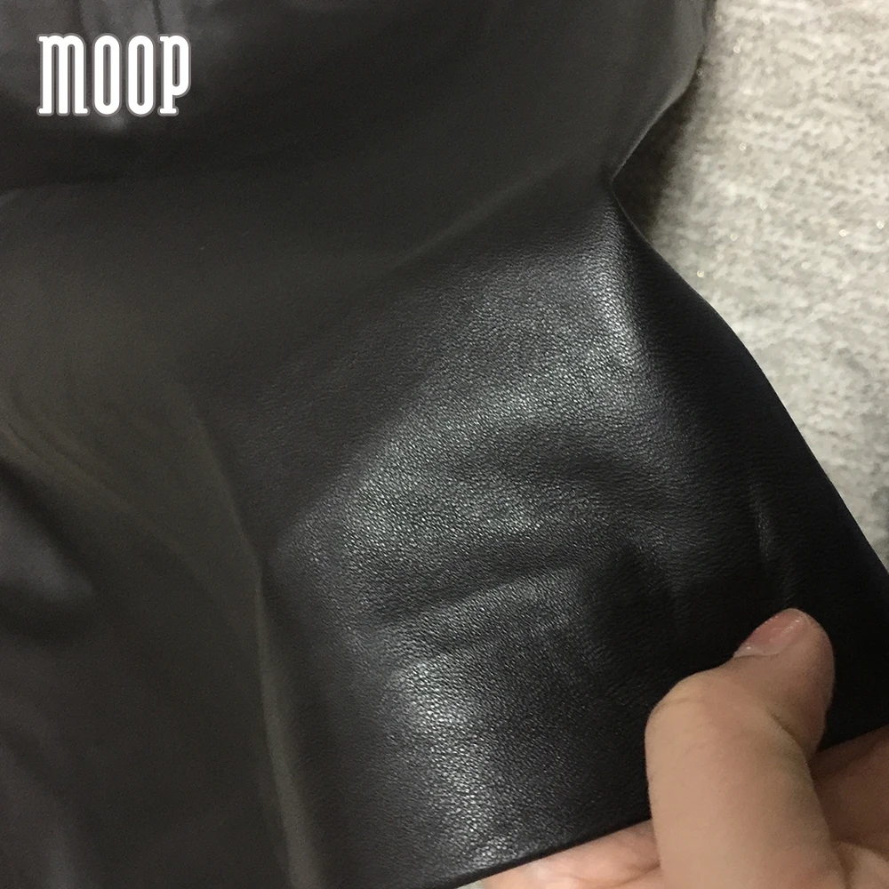 Женская облегающая юбка-карандаш из овчины черная юбка натуральной кожи в