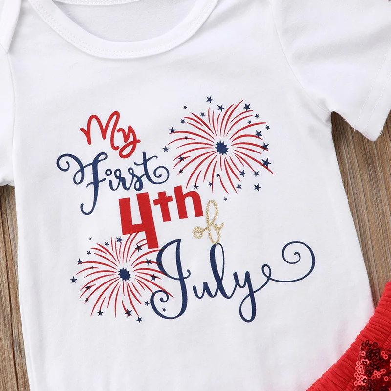 My First 4th July/комбинезон для новорожденных девочек Топы + юбка пачка с бантом шорты