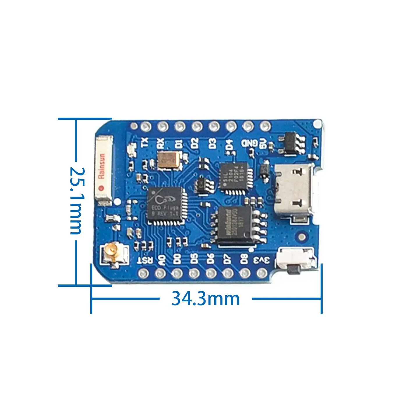 module WEMOS D1 Mini Pro 16 м байт внешняя антенна разъем NodeMCU на основе ESP8266 ESP-8266EX CP2104 wifi макетная плата Micro USB - Цвет: module