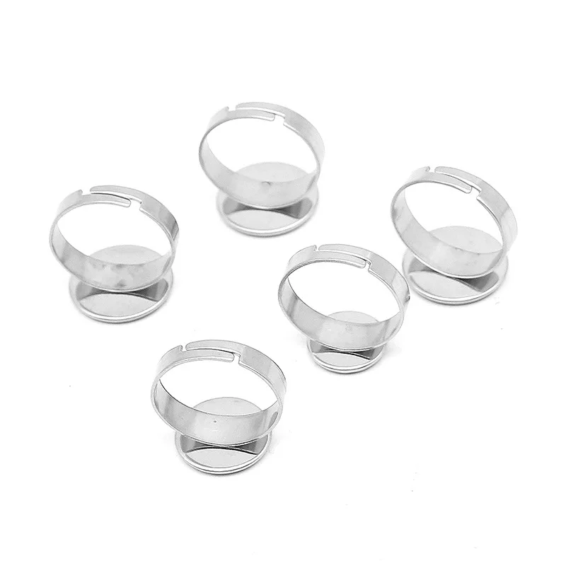 WIWI 10pcs/lot Adjustable Blank Ring Base Fit 6-25mm Handmade Cabochons Cameo Settings DIY Jewelry Accessories Wholesale | Украшения и
