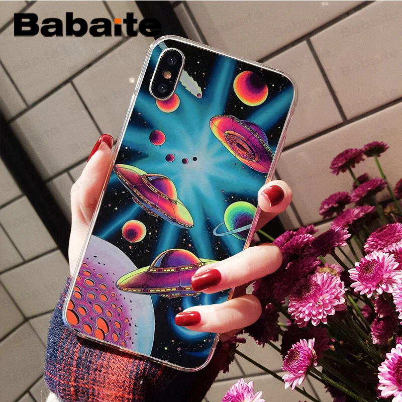 Мягкий высококачественный чехол для iPhone 7 для телефона Babaite Alien UFO 8 5 5Sx 6 7 plus 8 Plus X XS MAX XR
