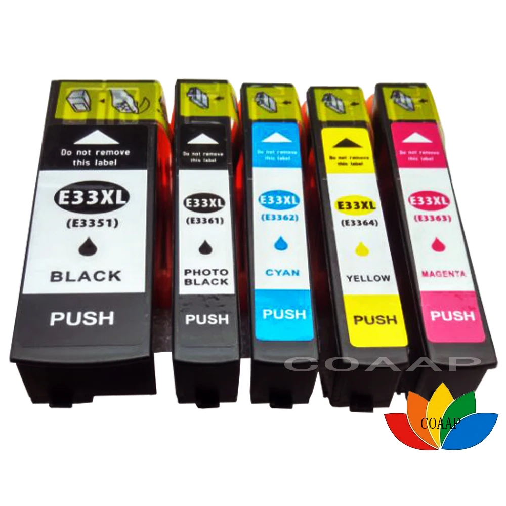 5pk 33xl Совместимый картридж для Epson xp-530 xp-630 xp-830 xp-635 xp-540 xp-640 xp-645 t3351 t3361 t3357