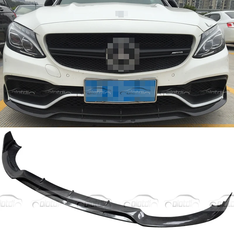 C63 только настоящий бампер из углеродного волокна передний сплиттер для Mercedes Benz