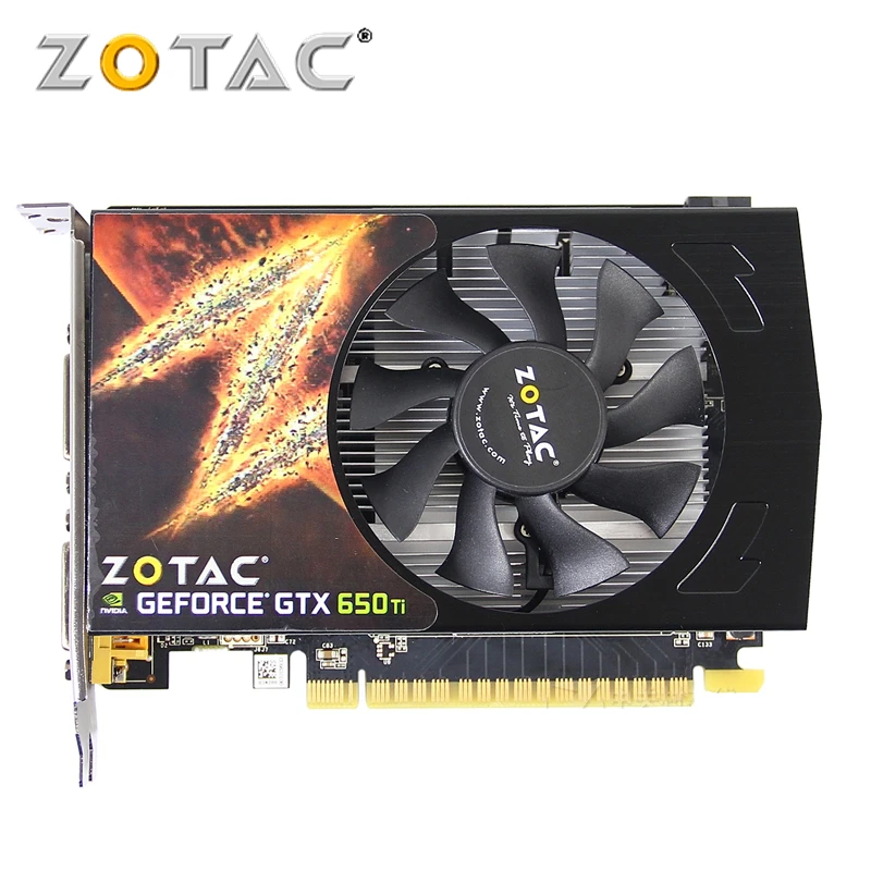 ZOTAC видеокарта GeForce GTX650Ti-1GD5 128 бит 1 ГБ GDDR5 видеокарты для nVIDIA Оригинальная карта GTX 650 Ti GTX650 Ti 1 Гб Hdmi Dvi