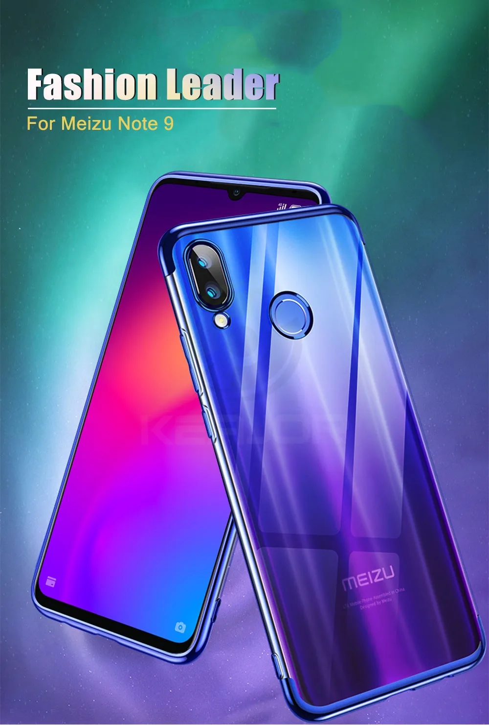 Чехол Keajor для Meizu Note 9, чехол, мягкое покрытие, ТПУ, силикон, Роскошный прозрачный бампер, чехол для Meizu Note 9, чехол для телефона