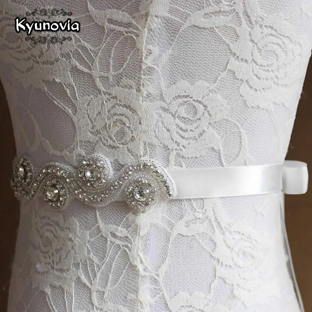 Kyunovia кристалл свадебный пояс Стразы пояс свадебное платье пояс Кристалл Стразы DIY свадебный пояс FB23