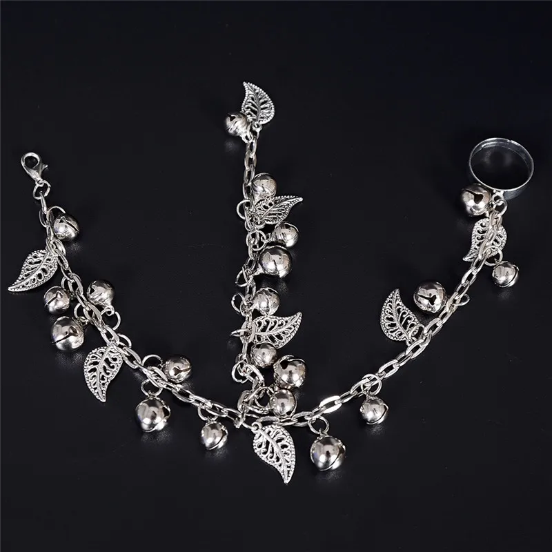 Женские кольца на палец PINKSEE Leaf Little Bell Slave Link очаровательные ювелирные украшения