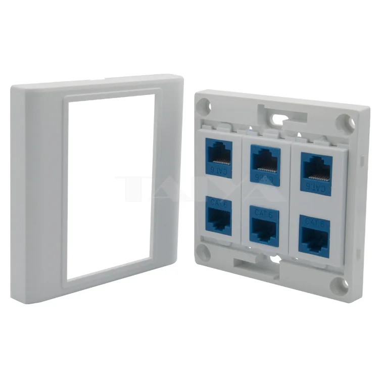 6 портов CAT5 розетка RJ45 сетевая настенная пластина|network wall plate|wall platenetwork |