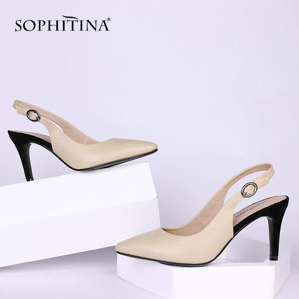SOPHITINA/пикантные офисные женские босоножки из натуральной кожи базовая обувь на