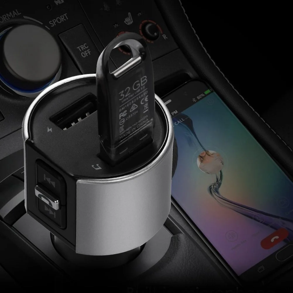 SRUIK Fm передатчик Bluetooth Автомобильный Mp3 плеер двойной USB беспроводной громкой