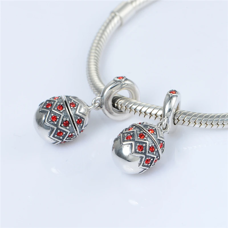 

Easter Egg Charm With Heart Inside s925 Sterling Silver Bead Halloween Beads Charm GW Brand Jewelry S402