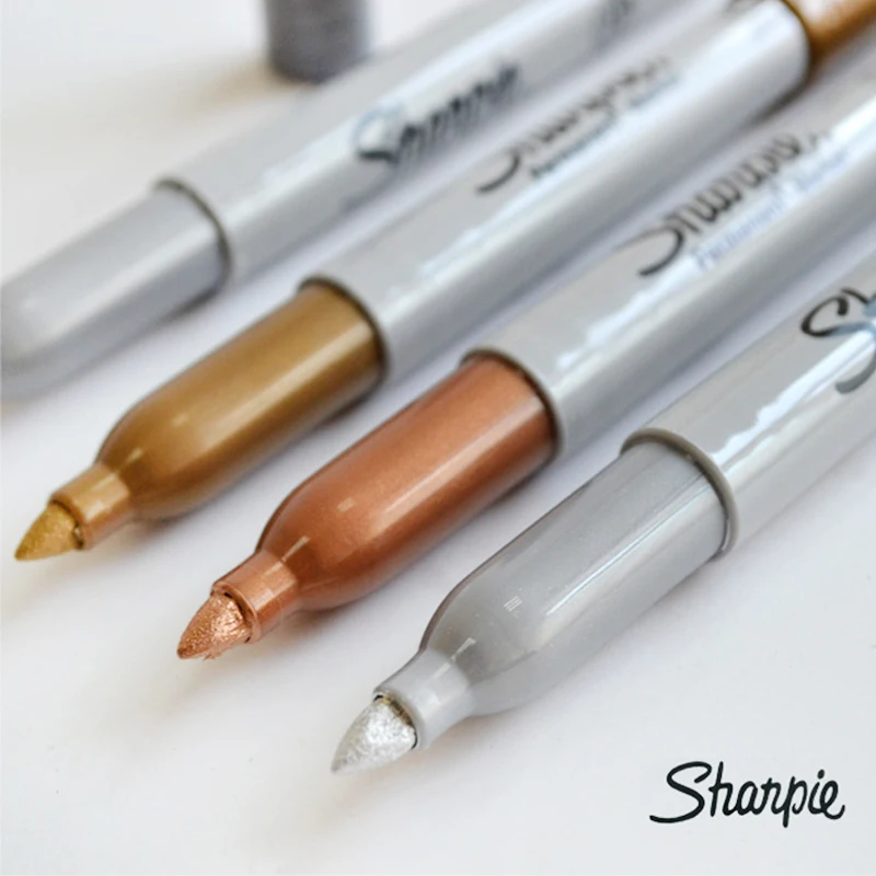 5 шт. Американский маркер Sharpie металлик поздравительная открытка обои знак жирной не выцветший знак маркер Золотой Серебряный медный красный зеленый