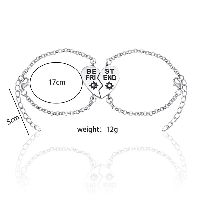 

2019 New 2 Pcs/set Best Friends Bracelet Puzzle Heart Bangles For Women Girls Gold Bff Friendship Charm Jewelry Gifts