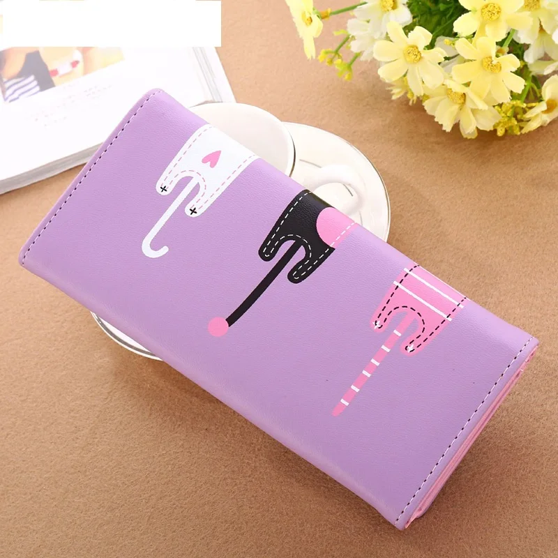 Женский кошелек с милым котом трендовый Длинный из Южной Кореи модный Удобный