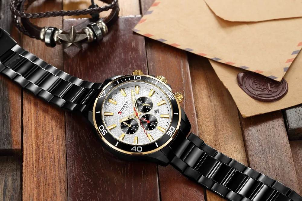 Модные кварцевые часы мужские лучший бренд CURREN повседневные наручные из